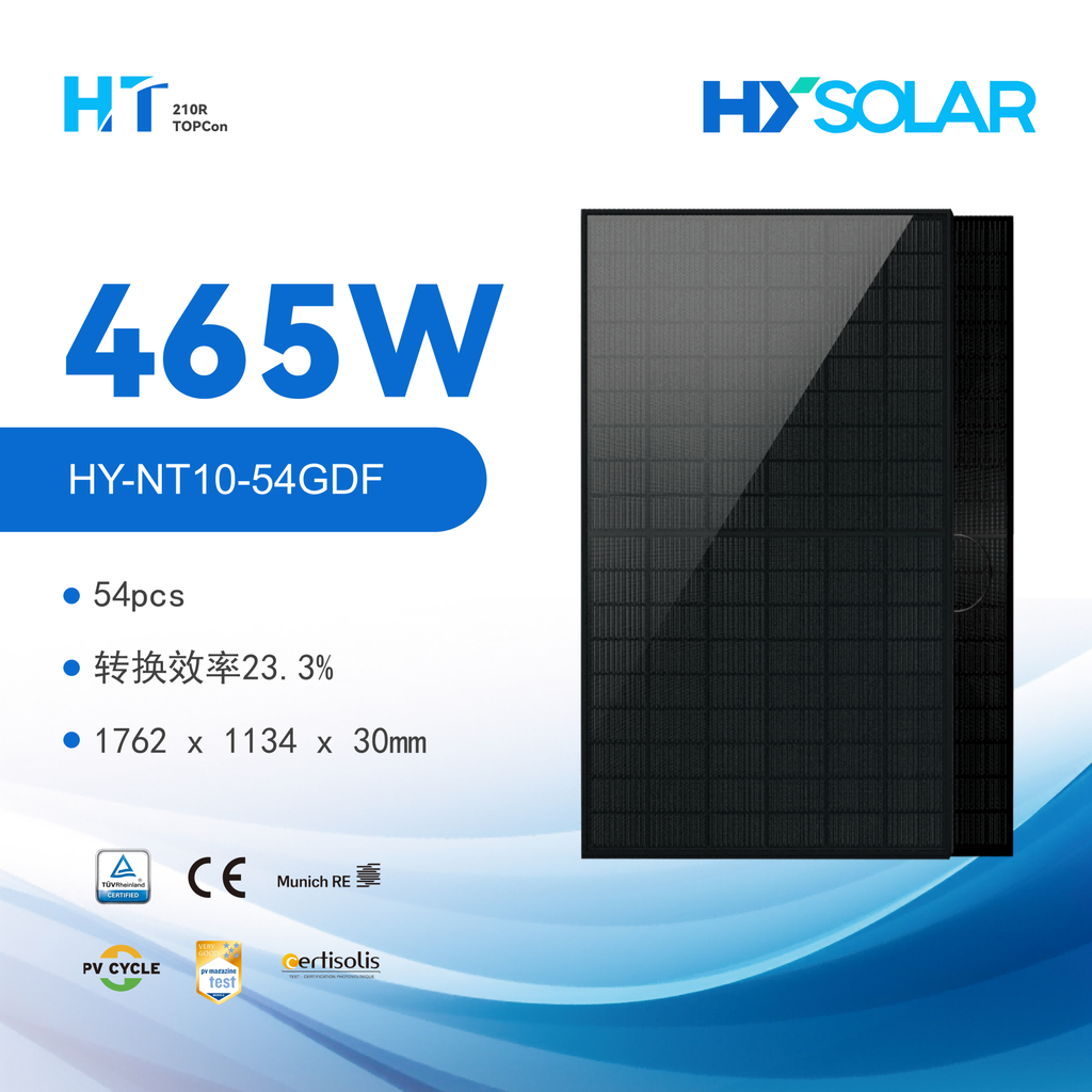 N-Type TOPCon Bifacial Solar Panel, 460W